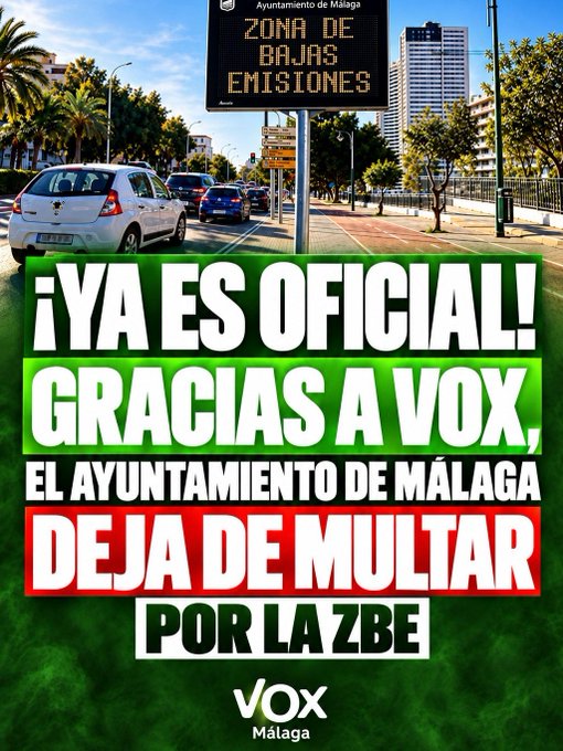 VOX desmonta las excusas del PP Málaga: “Han convertido la Zona de Bajas Emisiones en un atraco al bolsillo de los malagueños” - HUg3i - Al Sol de la Costa